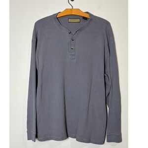 Naturalife Mens Thermal Waffle Knit Henley Shirt XL Cotton Outdoor Grunge